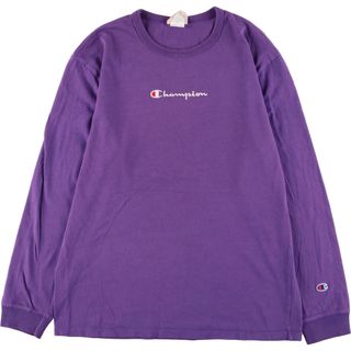 チャンピオン(Champion)の古着 チャンピオン Champion バックプリント ロングTシャツ ロンT メンズL /eaa361922(Tシャツ/カットソー(半袖/袖なし))