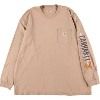 カーハート(carhartt)の古着 カーハート Carhartt 袖プリント ロングTシャツ ロンT メンズXXL /eaa361926(Tシャツ/カットソー(半袖/袖なし))