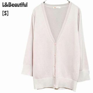 L&Beautiful レディース【S】カーディガン 薄手 シンプル 薄ピンク系(カーディガン)