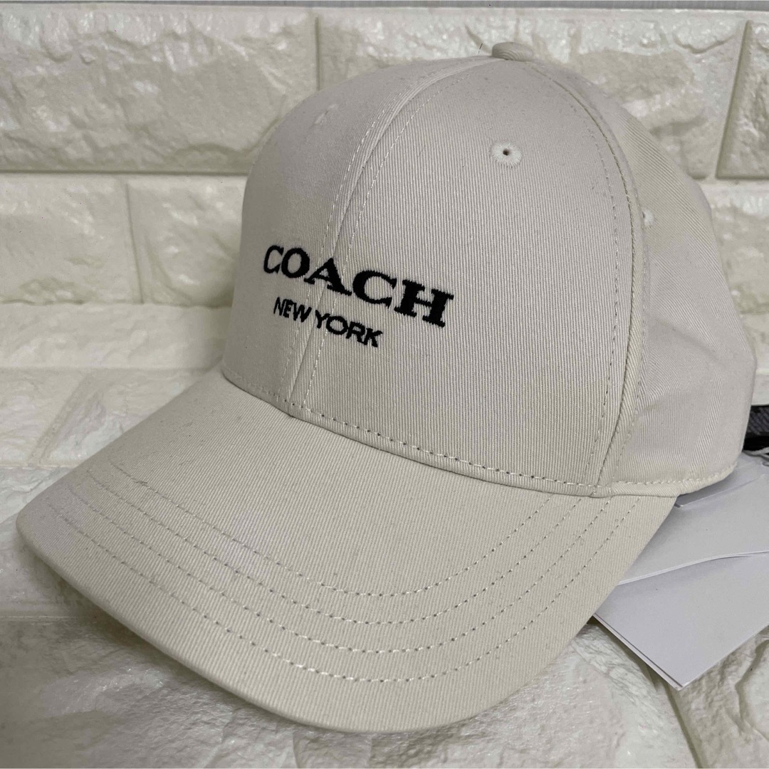 【新品】COACH ベースボールキャップ　ホワイト　コットン