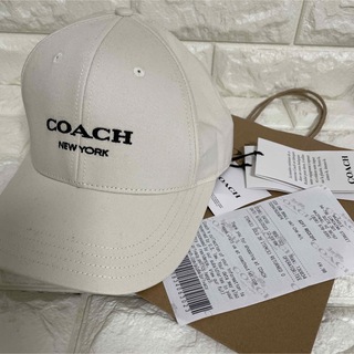 COACH - 【新品】COACH ベースボールキャップ ホワイト コットンの通販 ...