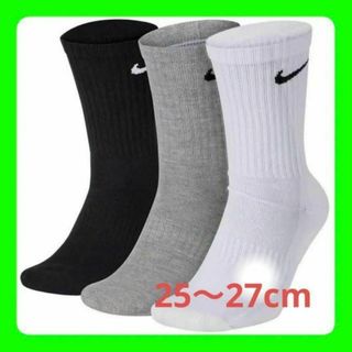 ナイキ(NIKE)のナイキ　クルーソックス3P マルチ 3色25〜27cm❗️(ソックス)