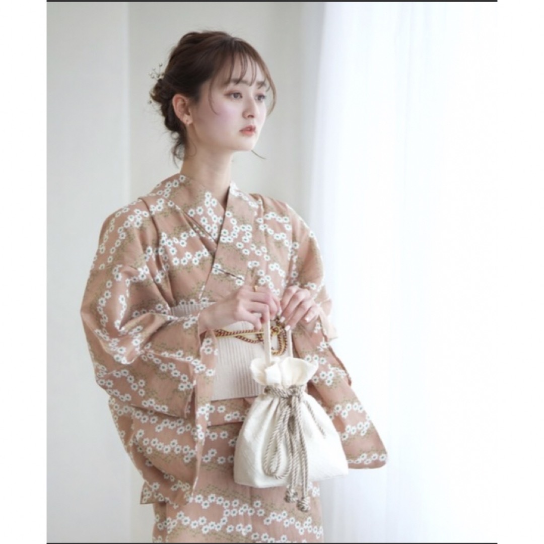 utatane - 浴衣単品 即日発送 utatane レトロ 花柄 オレンジ