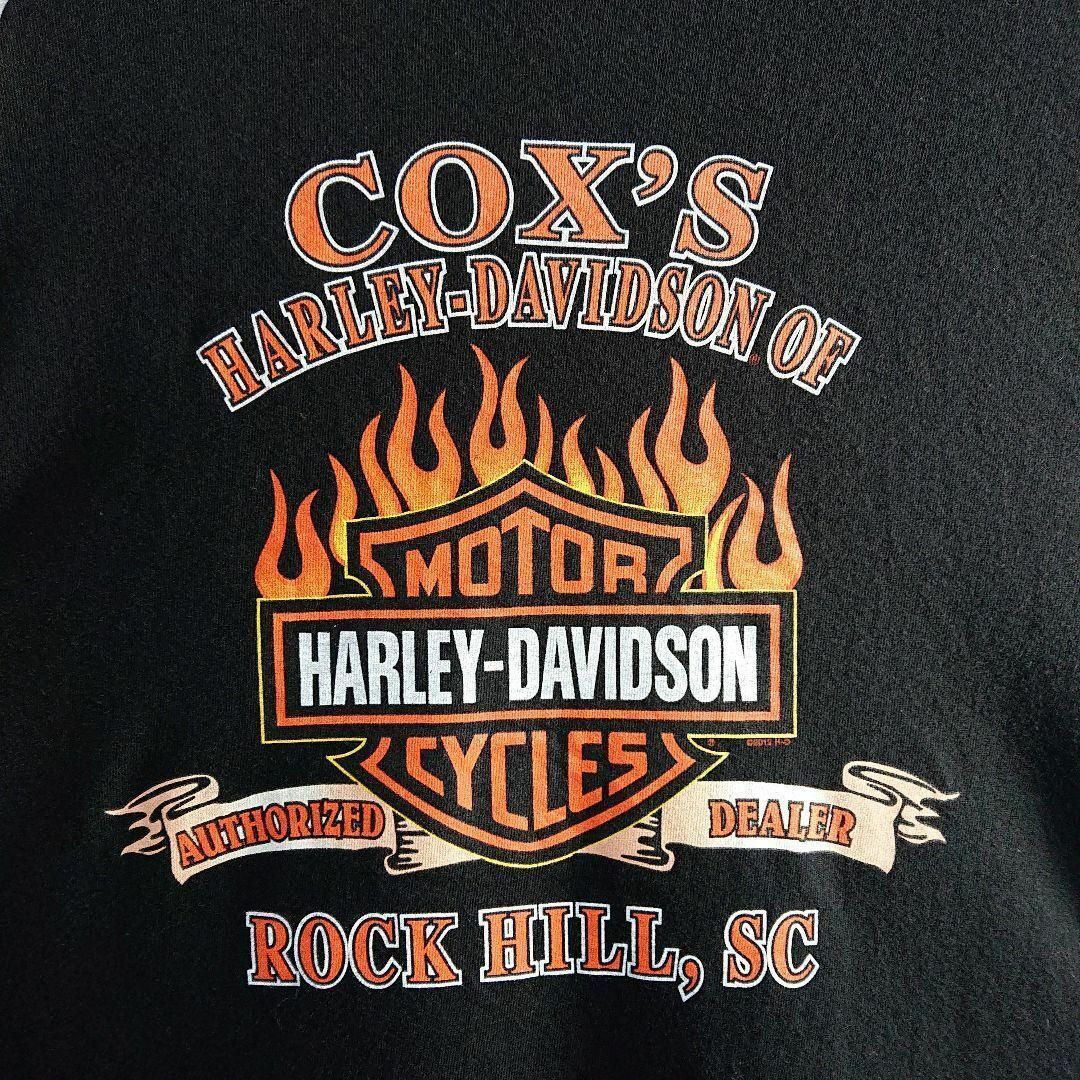 Harley Davidson(ハーレーダビッドソン)の【ハーレーダビッドソン】ファイヤーロゴ バックプリント 半袖 Tシャツ 黒 L メンズのトップス(Tシャツ/カットソー(半袖/袖なし))の商品写真