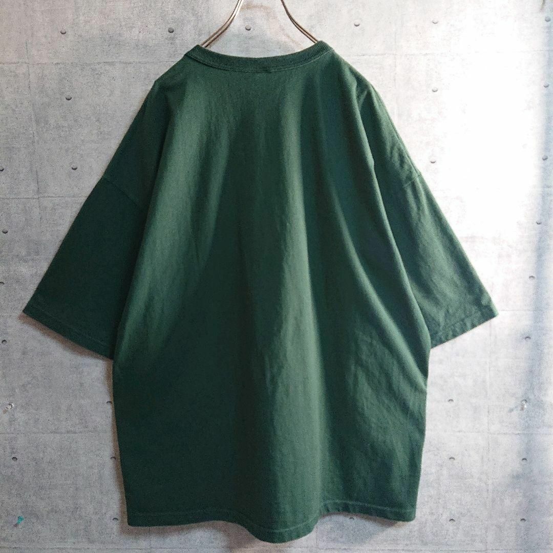 【ケボズ】センター 刺繍ロゴ ビッグシルエット 半袖 Tシャツ 緑 2XL