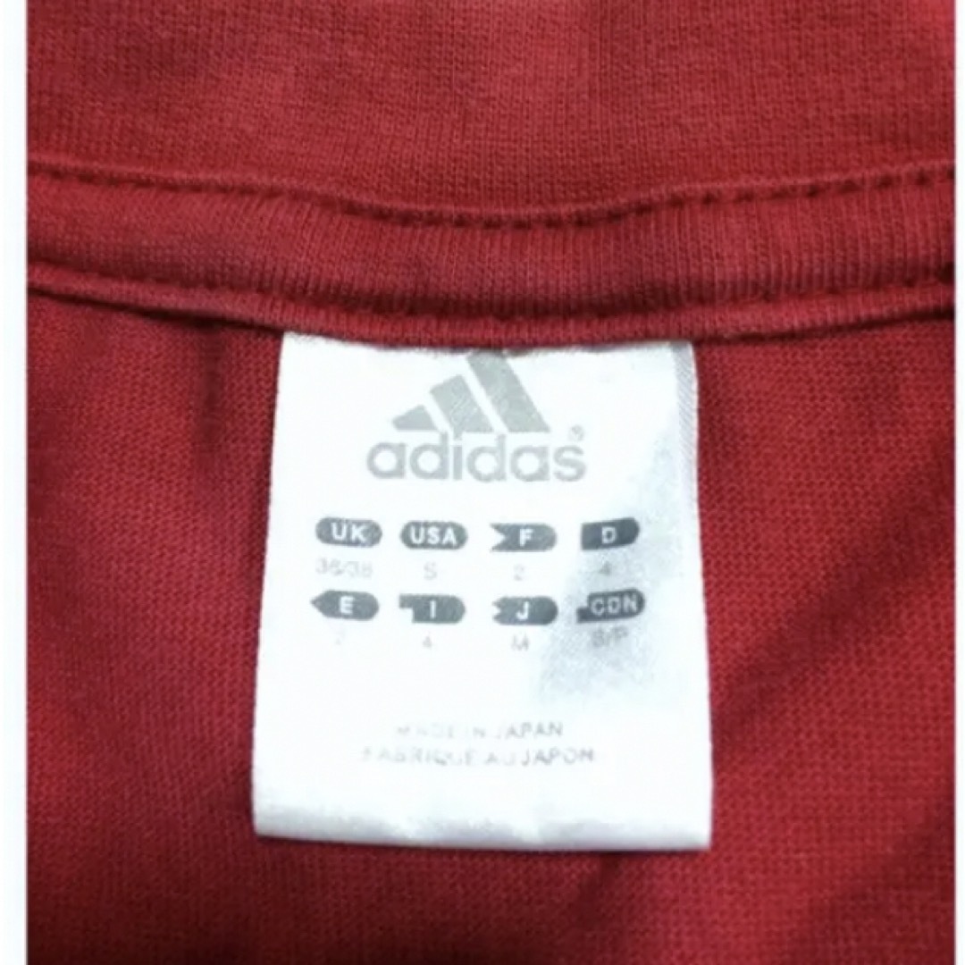 adidas(アディダス)のadidas3ラインレッドコットンT メンズのトップス(Tシャツ/カットソー(半袖/袖なし))の商品写真