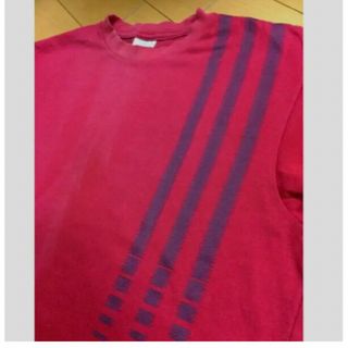 アディダス(adidas)のadidas3ラインレッドコットンT(Tシャツ/カットソー(半袖/袖なし))