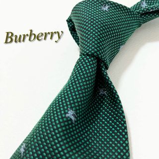 バーバリー(BURBERRY)の【美品】バーバリー ネクタイ ホース小紋柄 ドット シルク イタリア製(ネクタイ)