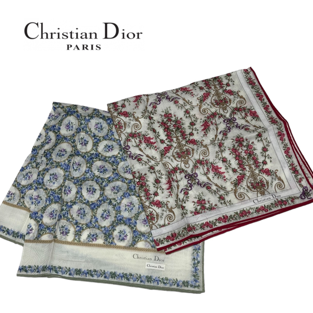 Christian Dior(クリスチャンディオール)の未使用Christian Diorハンカチ大判2枚セット レディースのファッション小物(ハンカチ)の商品写真