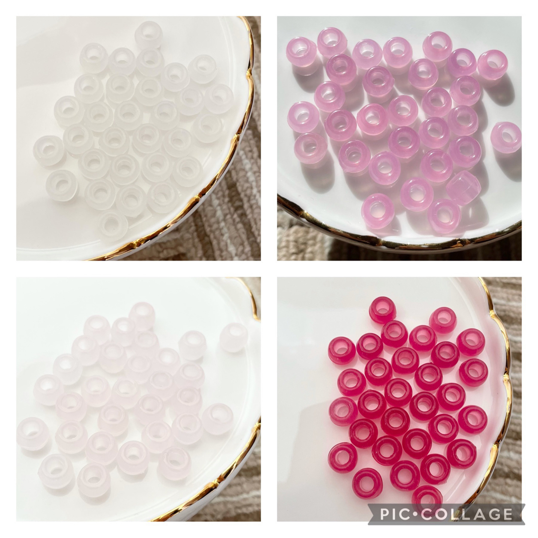 蓄光UVビーズ　30個セット　ピンク系1 ハンドメイドの素材/材料(各種パーツ)の商品写真