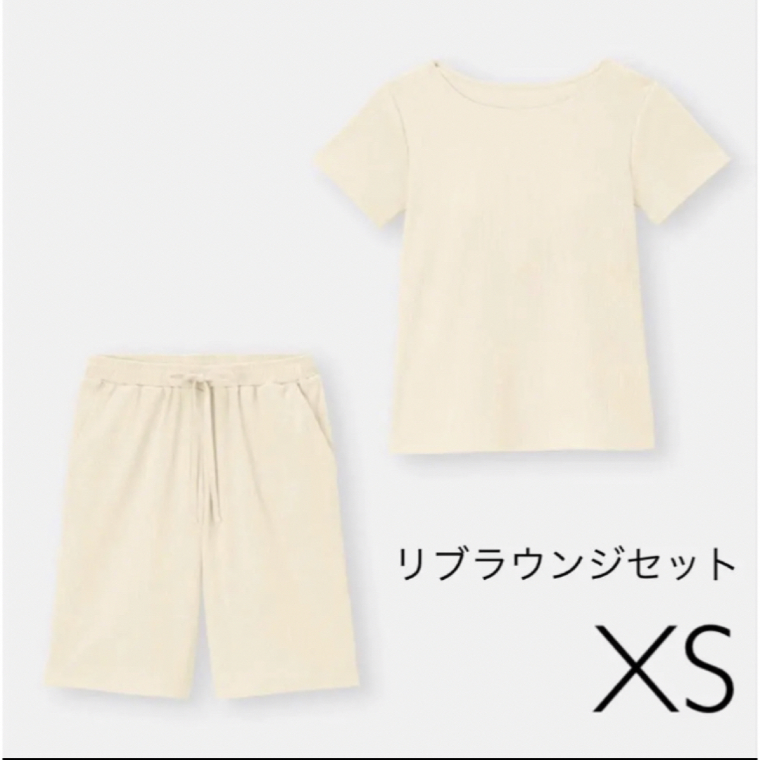 GU(ジーユー)のGU リブラウンジセット(半袖)(カップ付き) XS レディースのルームウェア/パジャマ(ルームウェア)の商品写真