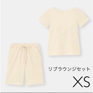 ジーユー(GU)のGU リブラウンジセット(半袖)(カップ付き) XS(ルームウェア)