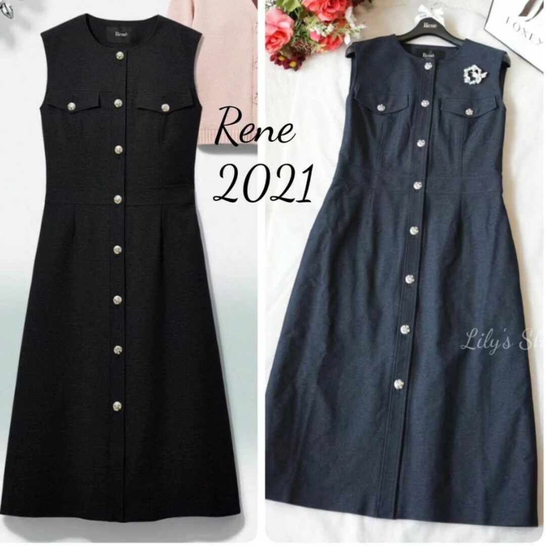 René - 極美品♡ルネ♡フロントボタン デニムワンピースの通販 by