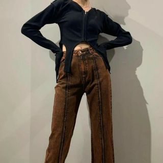 アメリヴィンテージ(Ameri VINTAGE)のV CUT DENIM PANTS(デニム/ジーンズ)