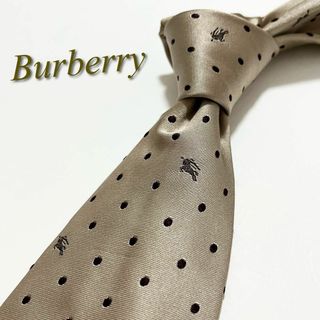 バーバリー(BURBERRY)の【美品】バーバリーロンドン ネクタイ ホースロゴ ピンドット柄 シルク(ネクタイ)