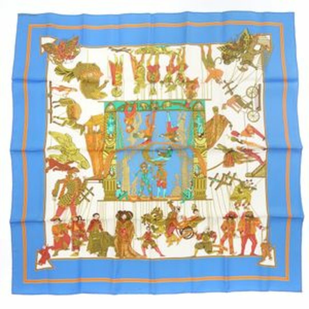Hermes - エルメス スカーフ カレ90 シルク マリオネットの時間 水色