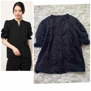 アナイ(ANAYI)のアナイ ブラウス 夏服 カットソー 花柄 刺繍 ギャザー フリル(シャツ/ブラウス(長袖/七分))