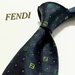 フェンディ(FENDI)の【美品】フェンディ ネクタイ 総ズッカ柄 FF ジャカード織 シルク イタリア製(ネクタイ)