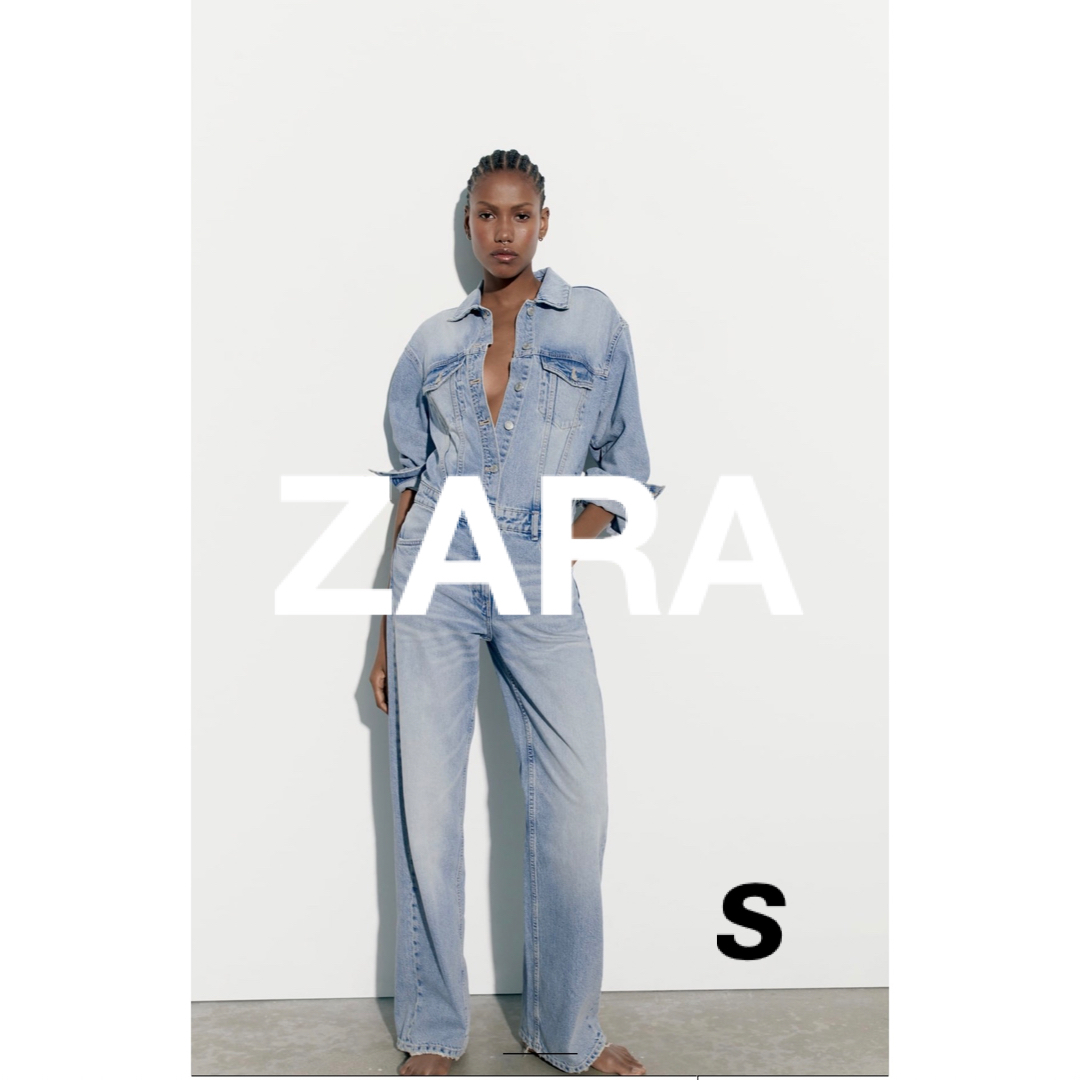 ZARA デニム TRF オーバーサイズ ジャンプスーツ - サロペット