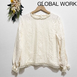 グローバルワーク(GLOBAL WORK)のGLOBALWORK レーストップス(カットソー(長袖/七分))