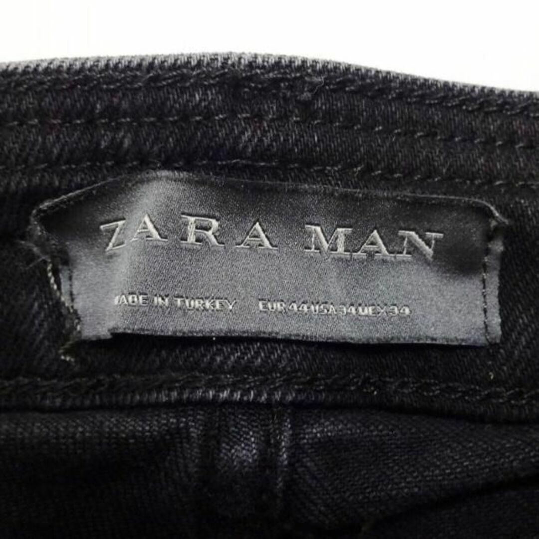 トルコ製 ZARA ストレッチ ペイント ダメージ加工 ブラック デニム