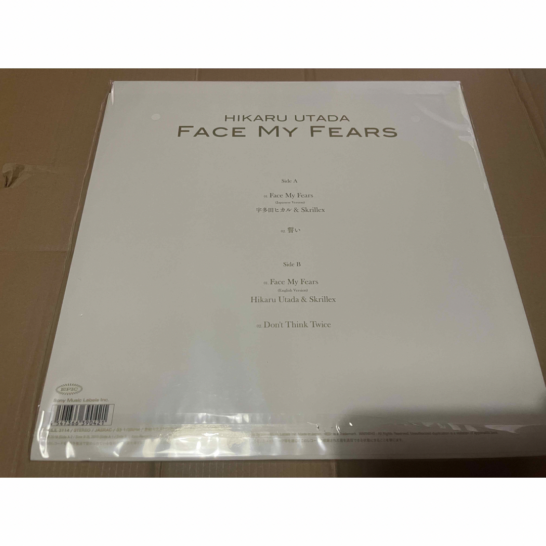 SQUARE ENIX(スクウェアエニックス)のface  my fears アナログレコード盤　宇多田ヒカル　キングダムハーツ エンタメ/ホビーのCD(ポップス/ロック(邦楽))の商品写真