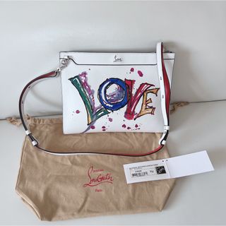 Christian Louboutin クリスチャンルブタン  LOUBIPOSH ルビポッシュ クラッチバッグ 3120508 パテントレザー   ベージュブラウン系 ゴールド金具  スタッズ 2WAY チェーン ショルダーバッグ 【本物保証】