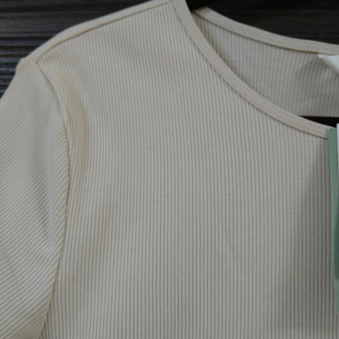 H&M(エイチアンドエム)のＨ＆M　リブベーシックコットンTシャツ レディースのトップス(Tシャツ(半袖/袖なし))の商品写真