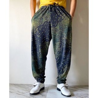 希少モデル 90s usa製 zubaz "等高線" ブラジル ワイドパンツ(スラックス)