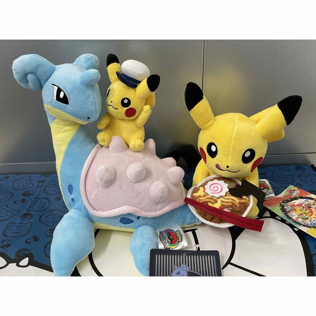 ポケモンWCS横浜限定 ラプラス＆ピカチュウ➕ピカチュウ単体ぬいぐるみ-