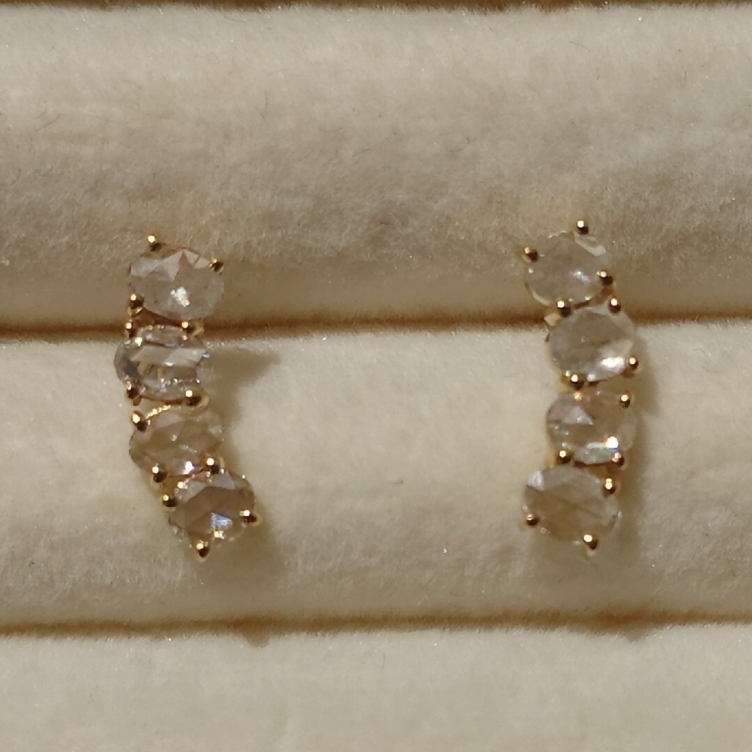 感謝離セール最終♥うるうる贅沢♥計0·68ct♥ローズカットダイヤモンド♥ピアス | フリマアプリ ラクマ
