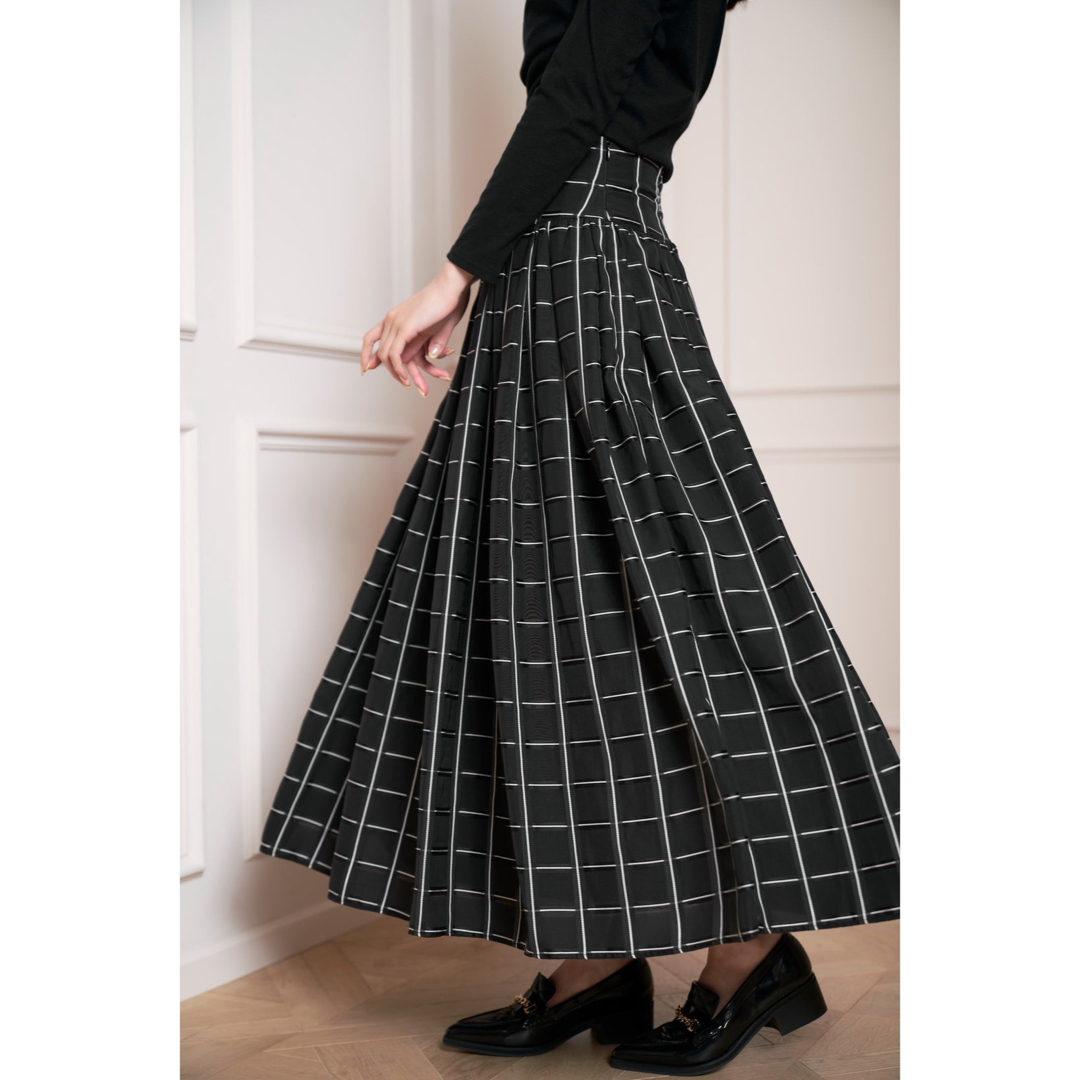 Checked Jacquard Volume Skirt