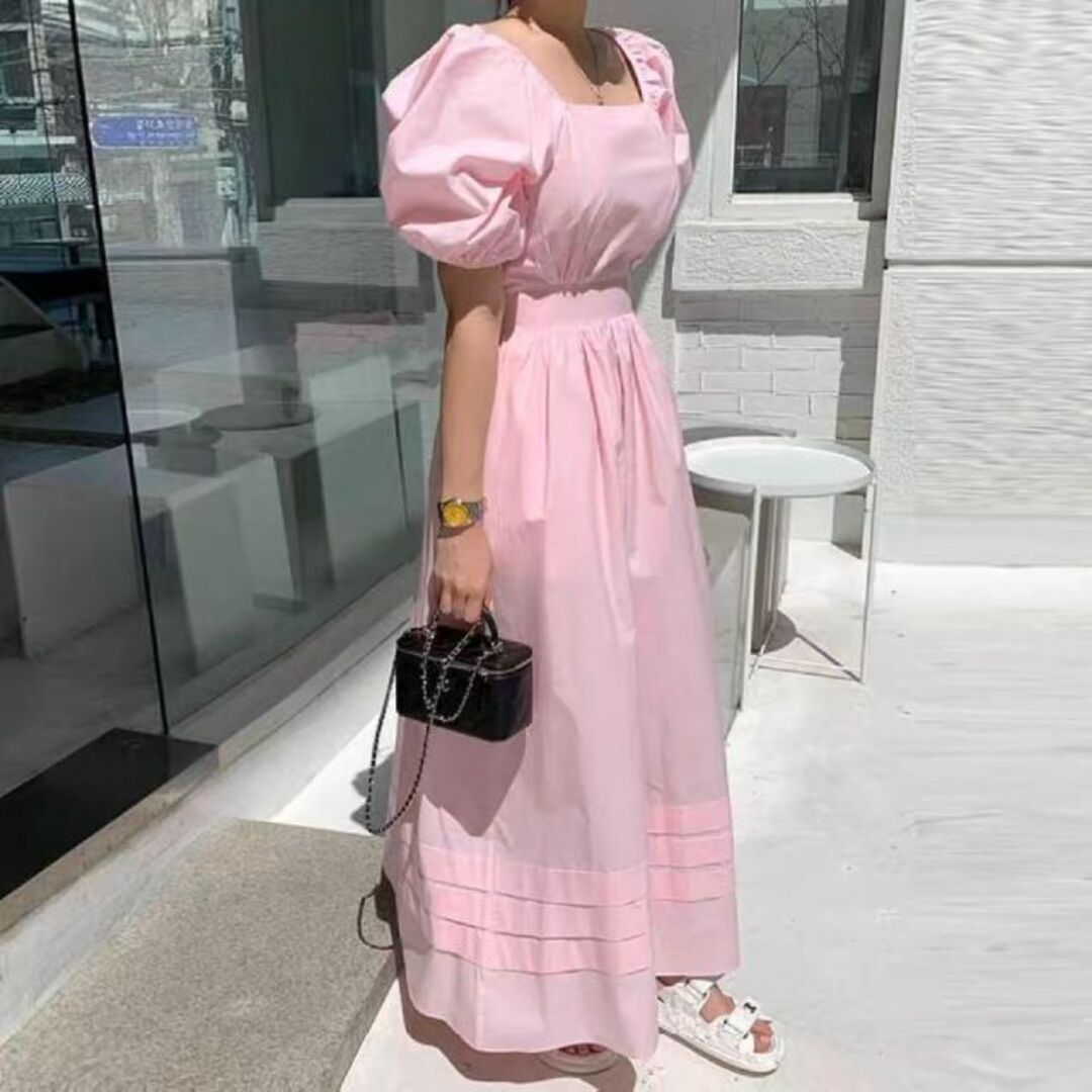 春夏コーデ❤️ロングワンピース レディース ドレス パーティー チェック 半袖