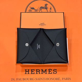 エルメス(Hermes)の新品 HERMES エルメス カルヴィ カードケース コインケース ブラック(名刺入れ/定期入れ)