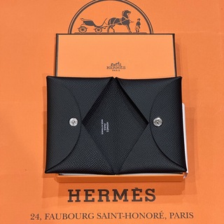 エルメス(Hermes)の新品 HERMES エルメス カルヴィ カードケース コインケース ブラック(名刺入れ/定期入れ)