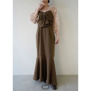 acka sheer puff dress(ロングドレス)