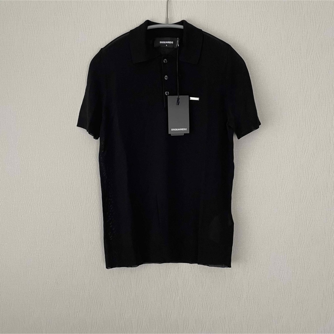 【新品】DSQUARED2   ブラック シースルー ポロシャツ