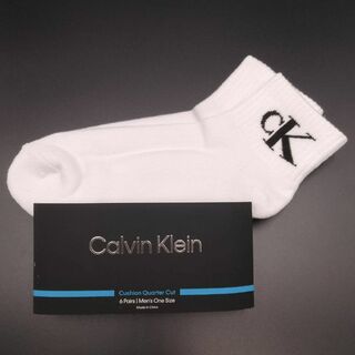 カルバンクライン(Calvin Klein)のカルバンクライン メンズソックス ショートアンクル 白 1足 男性用靴下(ソックス)
