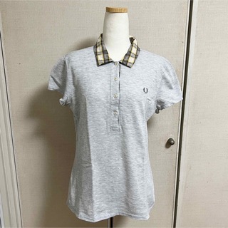 フレッドペリー(FRED PERRY)のフレッドペリー グレー ポロシャツ 半袖 チェックの襟(ポロシャツ)