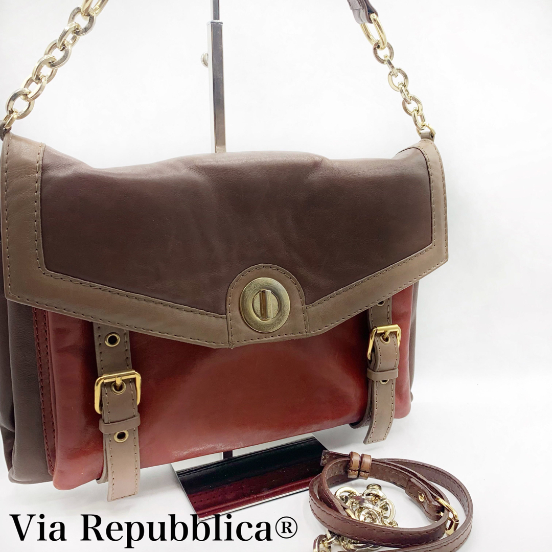 美品✨Via Repubblica ヴィアリパブリカ 2wayショルダーバッグ