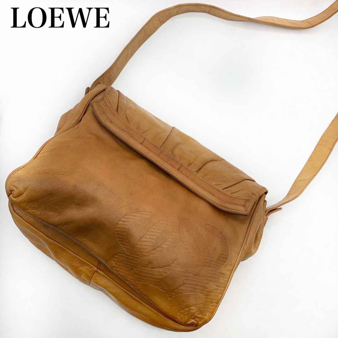 ☆ 美品 ☆ LOEWE ロエベ ショルダー 斜め掛 メッセンジャーバッグ-