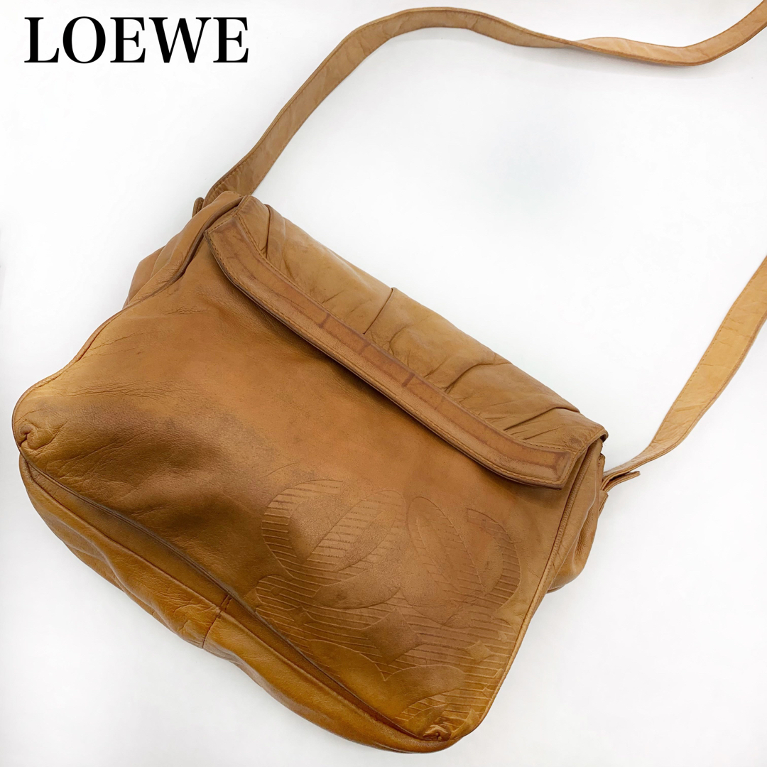 良品✨LOEWE ロエベ　ショルダーバッグ　アナグラム　ナッパレザー　斜めがけ