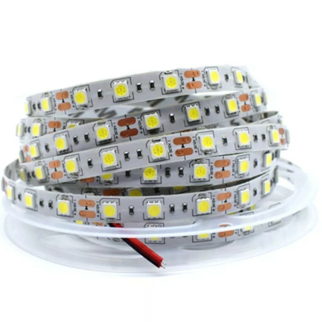 24V LED テープライト 5m ホワイト 防水 60LED SMD5050 自動車/バイクの自動車(トラック・バス用品)の商品写真