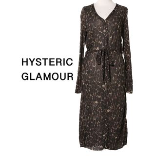 ヒステリックグラマー(HYSTERIC GLAMOUR)のヒステリックグラマー【美品】レオパード 総柄 長袖 ロング カーディガン(カーディガン)