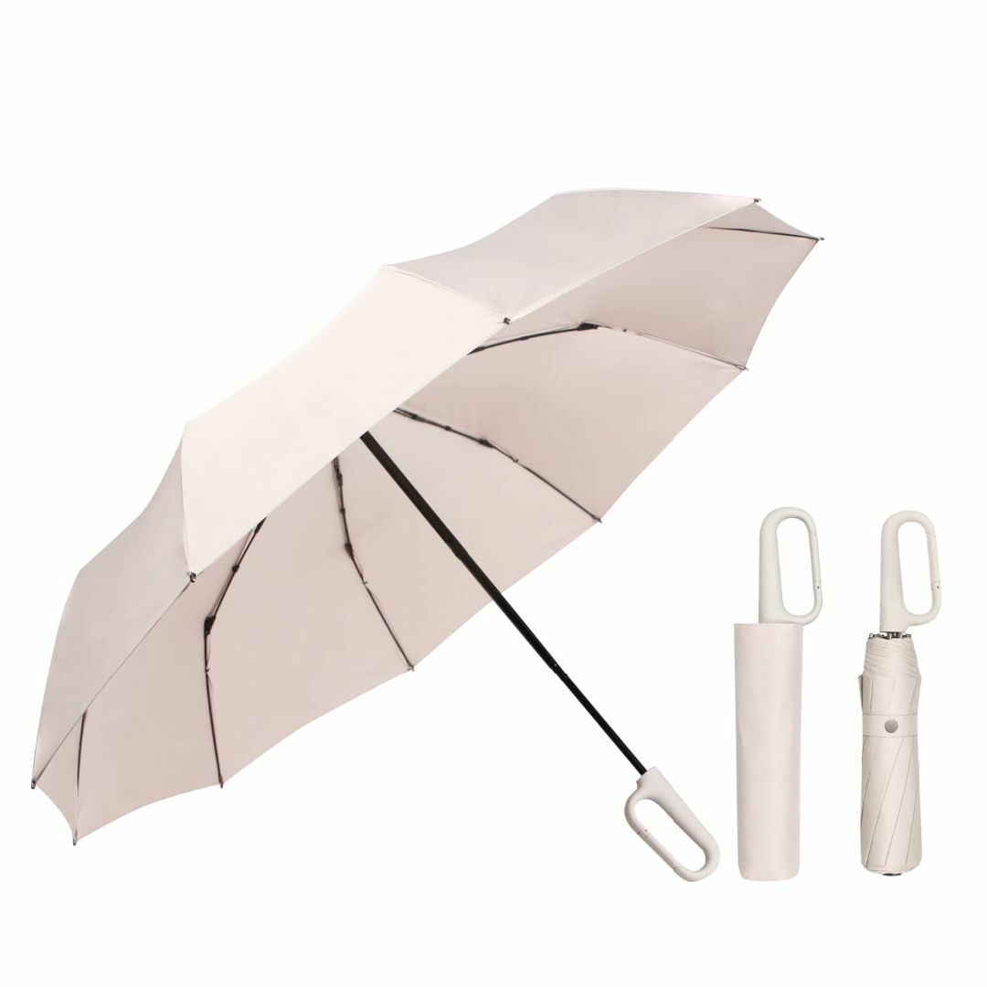 【色: ベージュ】折り畳み 傘 自動開閉 折りたたみ傘 折り畳み日傘耐風撥水 晴