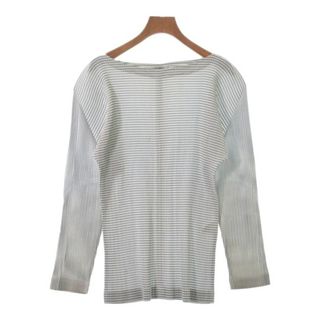 イッセイミヤケ(ISSEY MIYAKE)のISSEY MIYAKE イッセイミヤケ ブラウス M グレーx白(ボーダー) 【古着】【中古】(シャツ/ブラウス(長袖/七分))