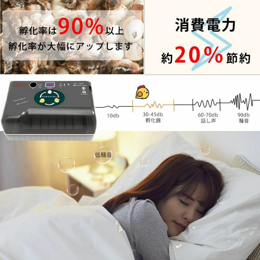サイズ:12枚】SOHAPI インキュベーター 自動孵卵器 孵化器 自動転卵 の