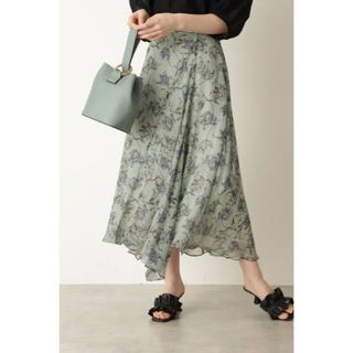 ジルスチュアート(JILLSTUART)のジルスチュアートエドナシルクフラワースカートフレアスカートロングスカート(ロングスカート)