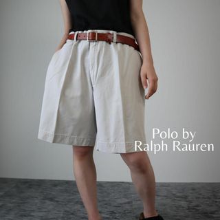 ポロラルフローレン(POLO RALPH LAUREN)の【ラルフローレン】ワイド クラシック チノ ショーツ 短パン 90s 白 W40(ショートパンツ)