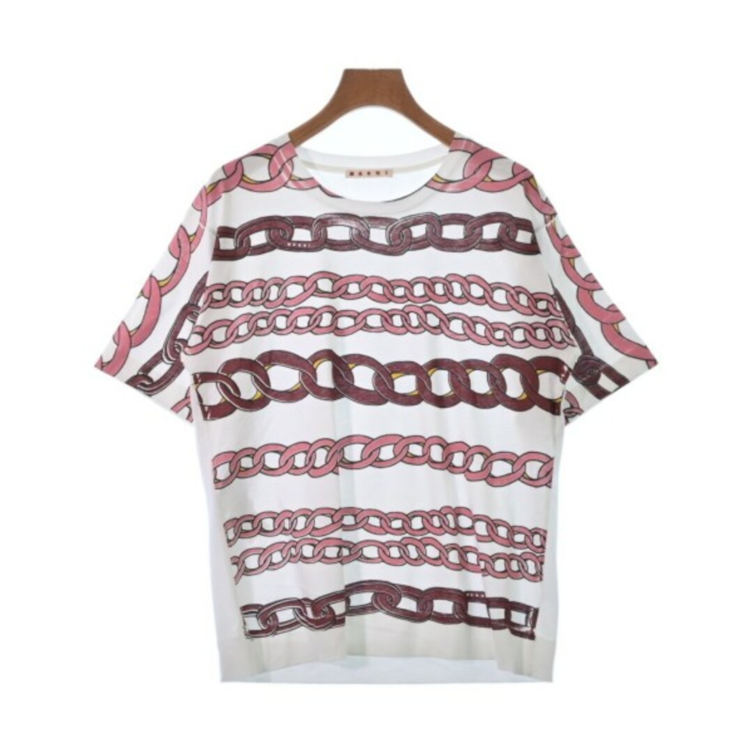 MARNI マルニ Tシャツ・カットソー 40(M位) 白x赤xピンク(総柄)